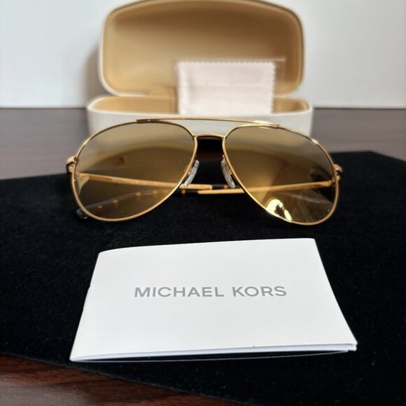 Michael Kors Gold Aviator Style Sunglasses 5009 Rodinara - Picture 2 of 6